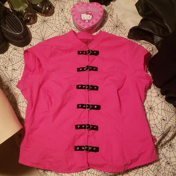 Tripp nyc Tops - Plus size Tripp pink buckled top